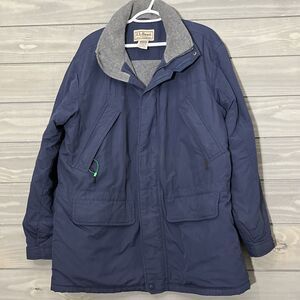 L L Bean Mens Mountain Classic Winter Coat Ski Jacket Size Large Navy Grey